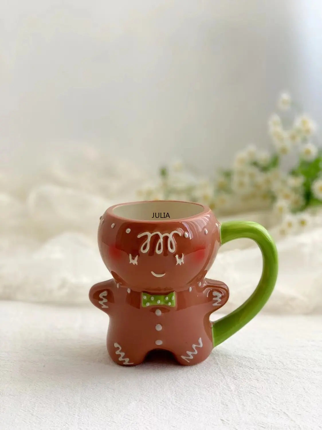 Gingerbread Whimsy: 3D Kawaii Christmas Mug