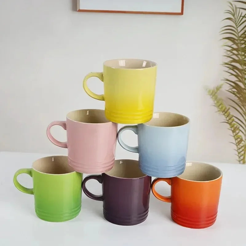 Rainbow Dream Ceramic Mug: Colorful Gradient Delight for Your Sips