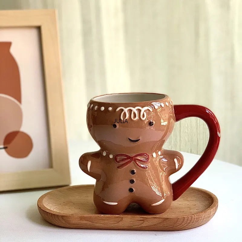 Gingerbread Whimsy: 3D Kawaii Christmas Mug
