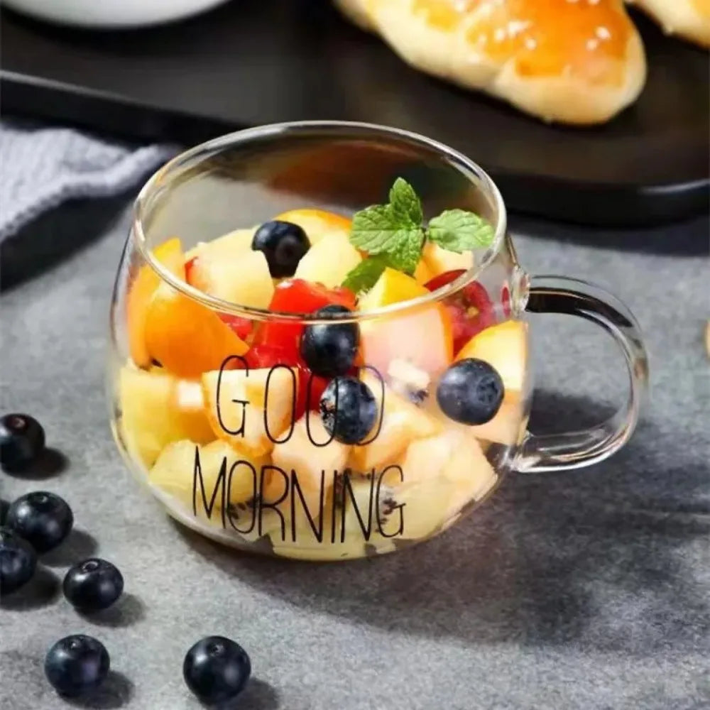 Sassy Glass Mug for Your Morning Brew: "Sip Happens" 350ml
