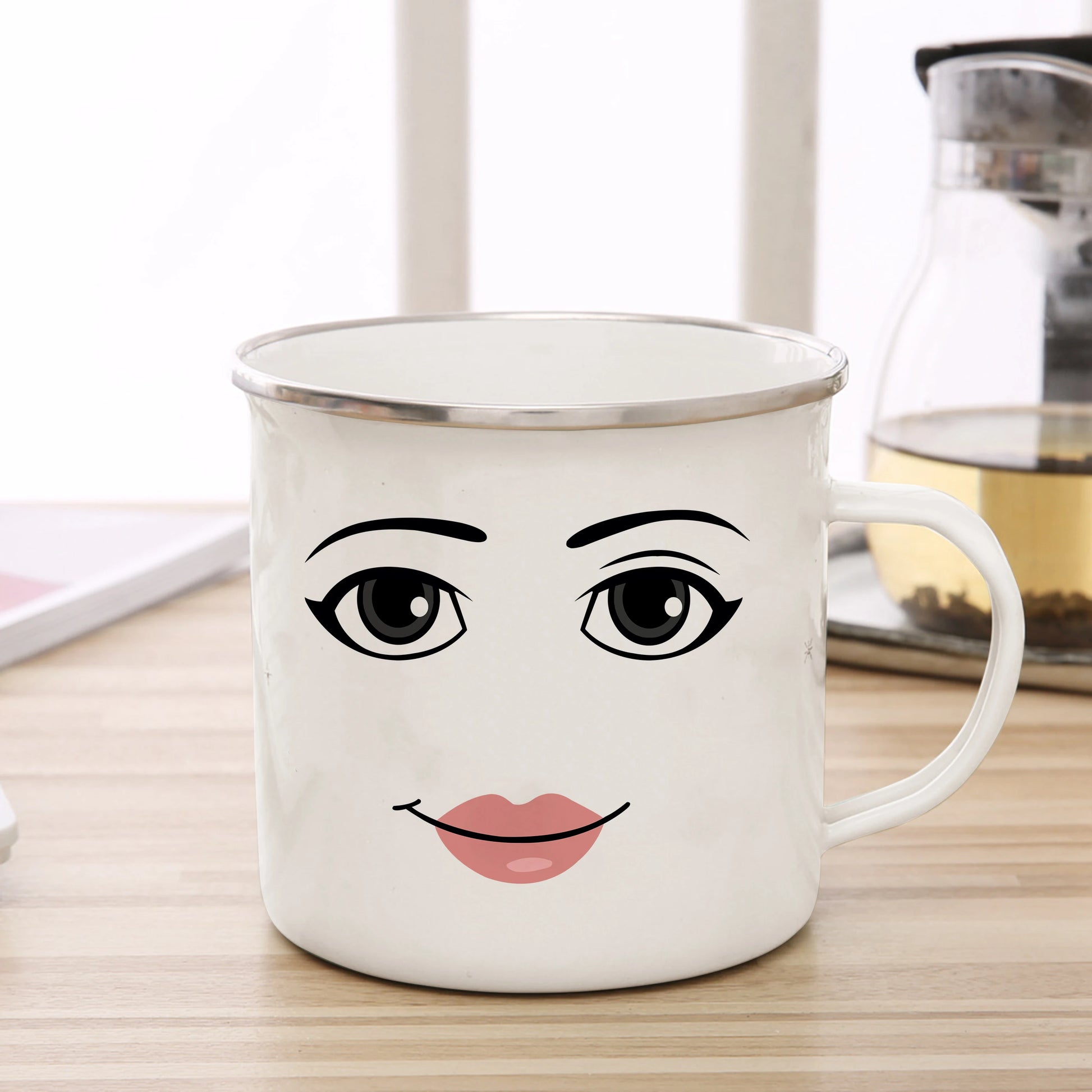 Gamer Chic: Funny Woman Face Coffee Mug – The Perfect Gift for Creative Souls!