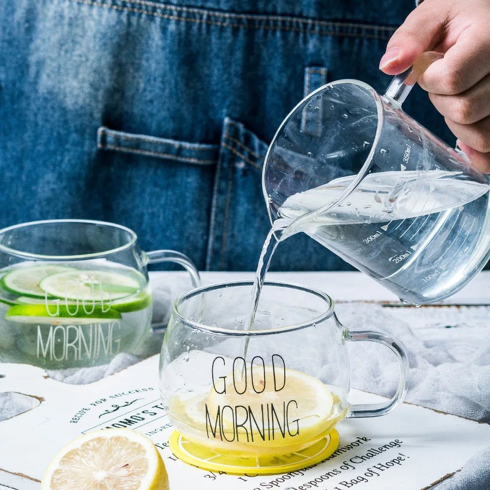 Sassy Glass Mug for Your Morning Brew: "Sip Happens" 350ml