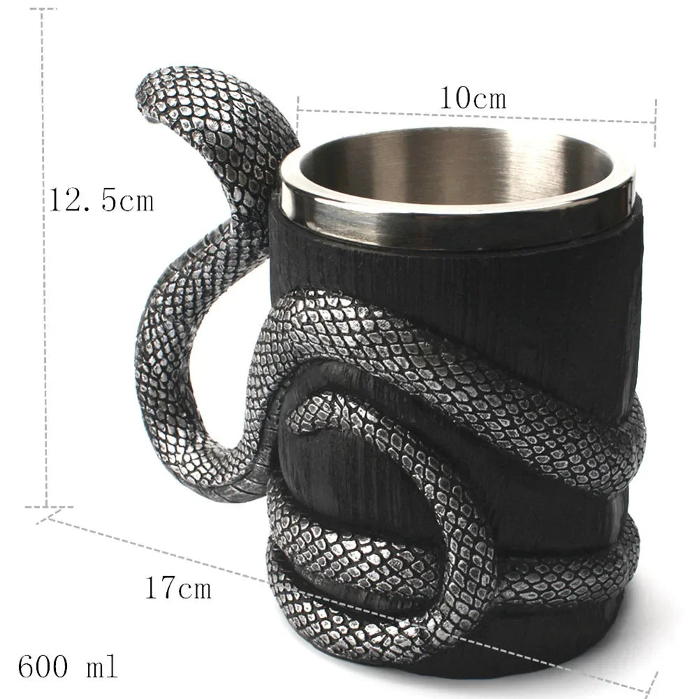 Rustic Viking Barrel Beer Mug - Double Wall Insulated Drinking Cup