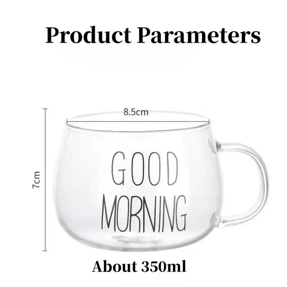 Sassy Glass Mug for Your Morning Brew: "Sip Happens" 350ml