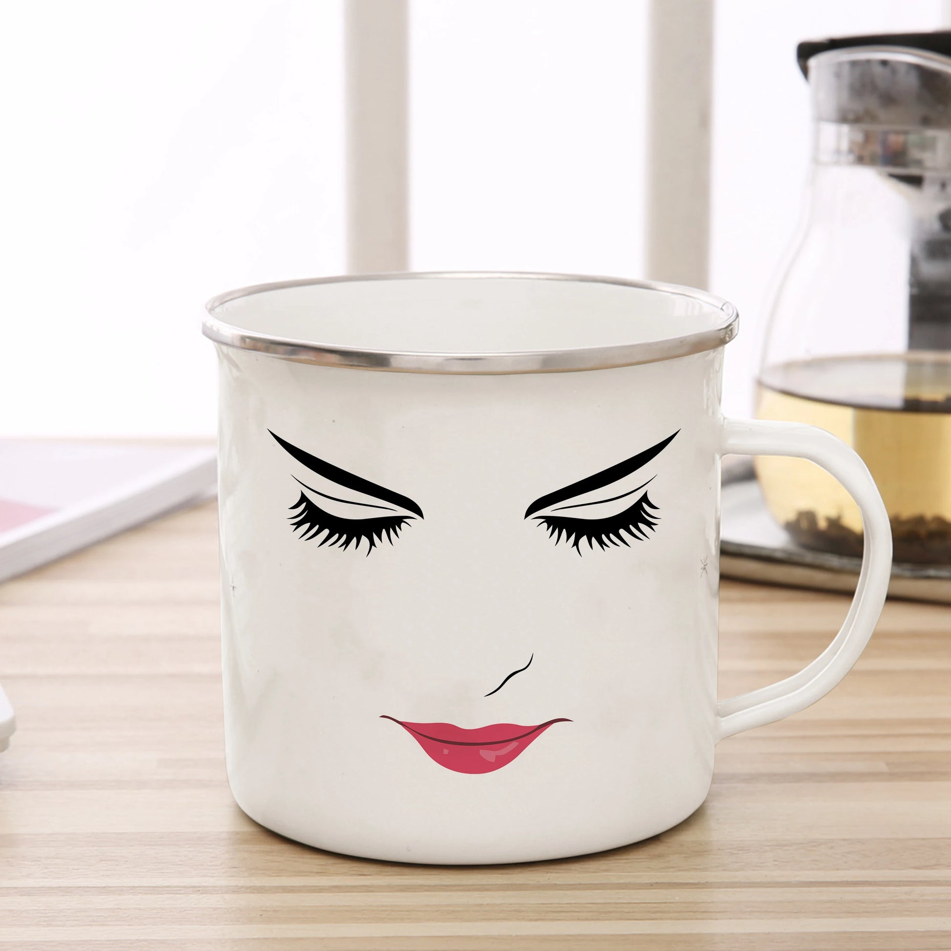 Gamer Chic: Funny Woman Face Coffee Mug – The Perfect Gift for Creative Souls!
