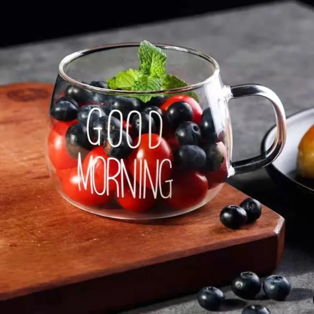 Sassy Glass Mug for Your Morning Brew: "Sip Happens" 350ml